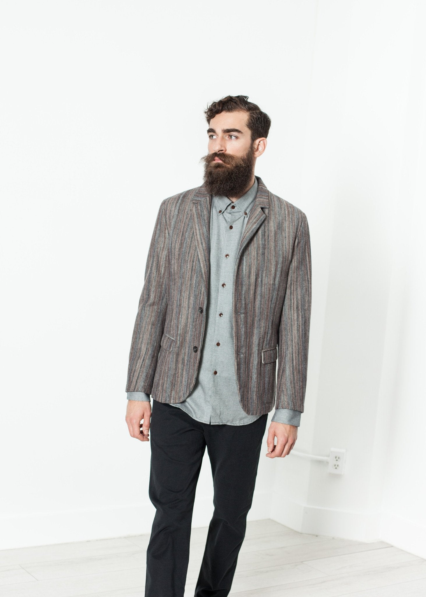 Watercolor Sport Jacket in Brown/Blue Pence