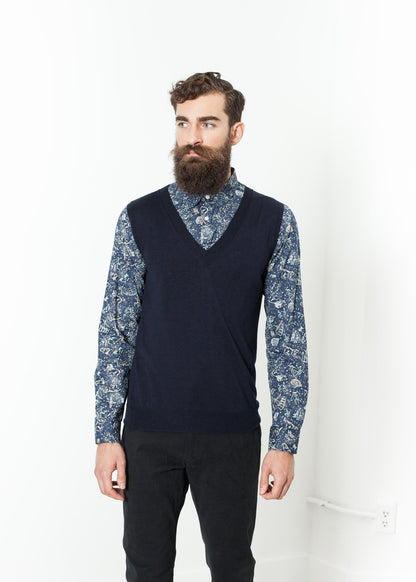 Basic Gilet in Navy Mauro Grifoni