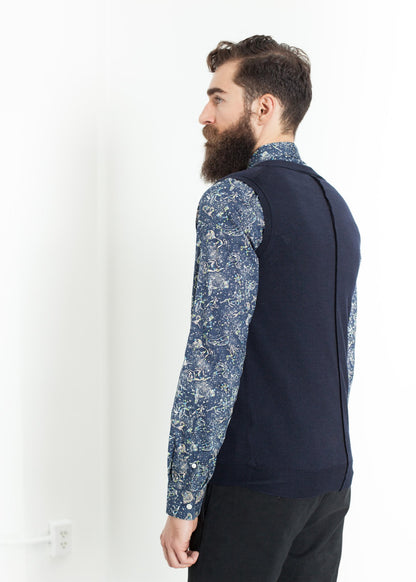 Basic Gilet in Navy Mauro Grifoni