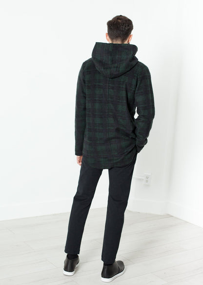 Double Breasted Hoodie in Forest Plaid V:Room