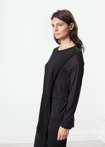 Laurier Tee in Black/Navy Drifter
