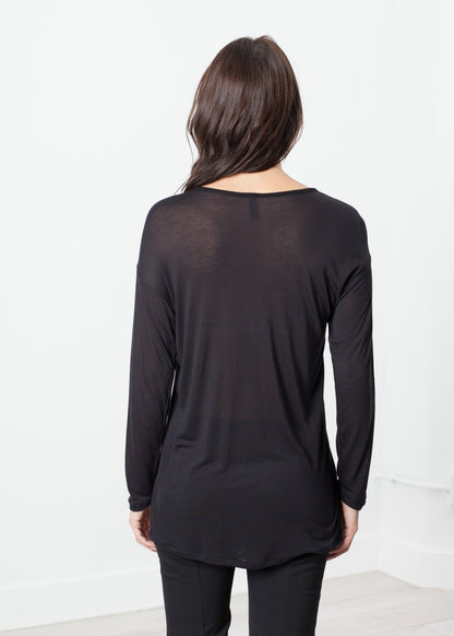 Laurier Tee in Black/Navy Drifter