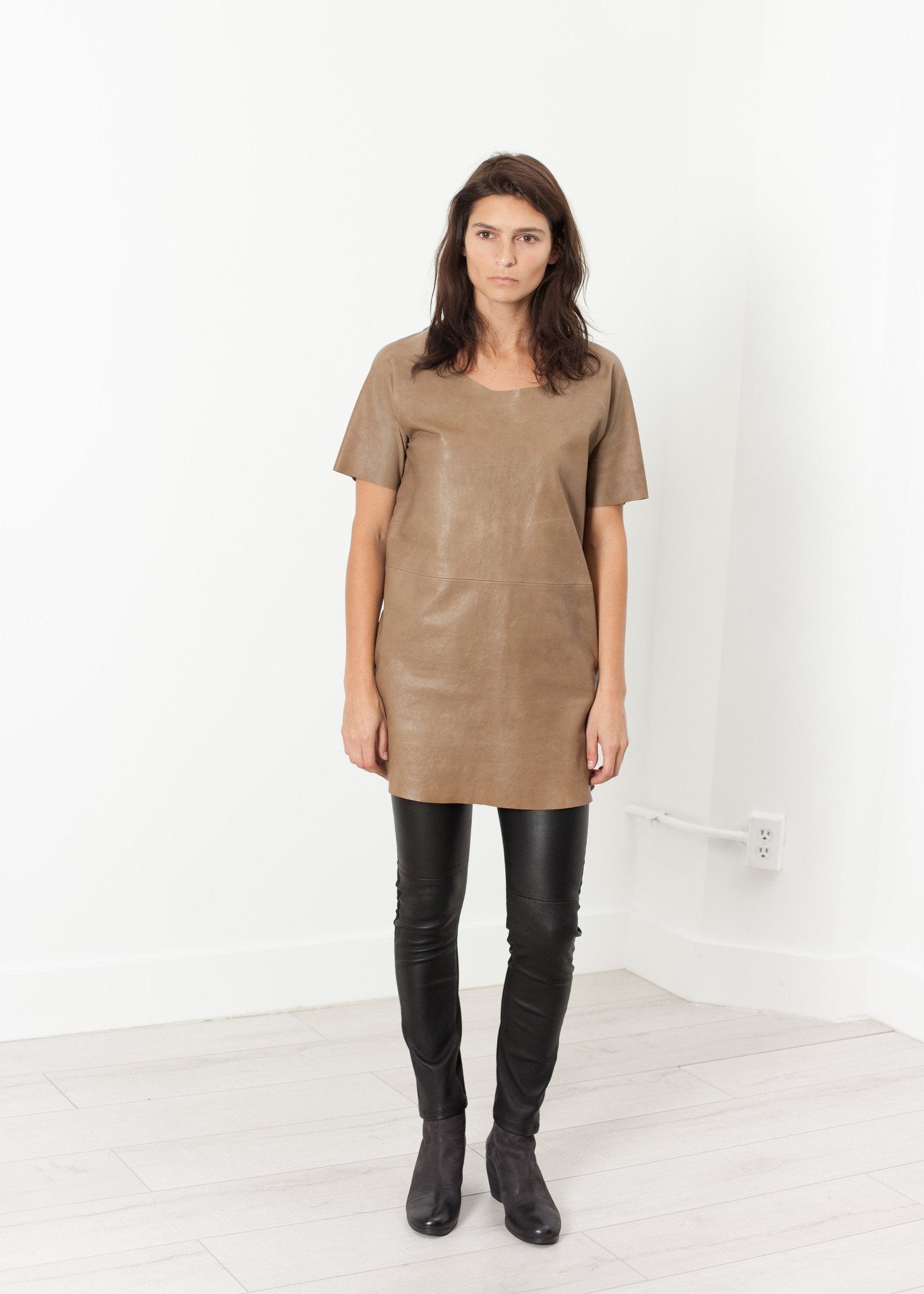 Leather Front Tunic Hache