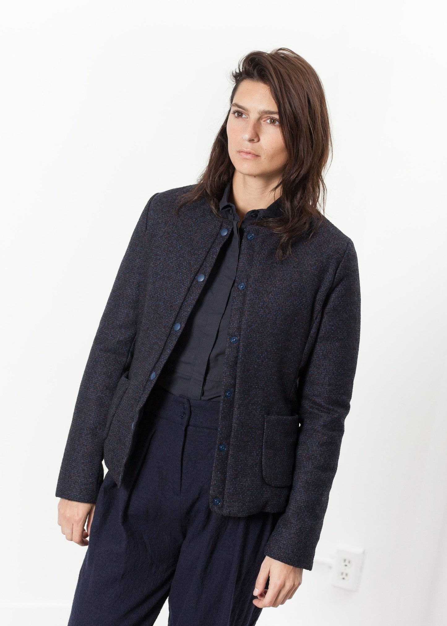 Camelia Reversible Jacket in Navy/Blue Lardini
