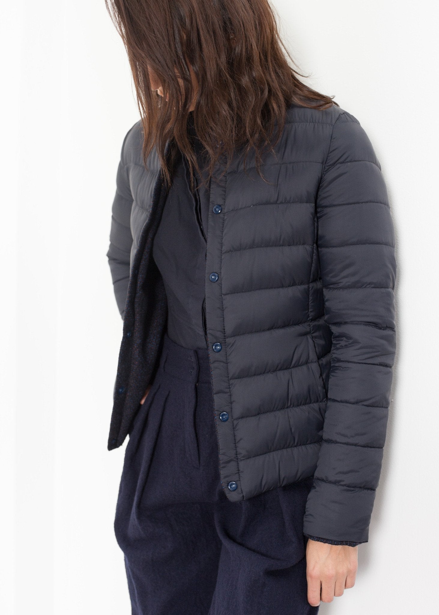 Camelia Reversible Jacket in Navy/Blue Lardini