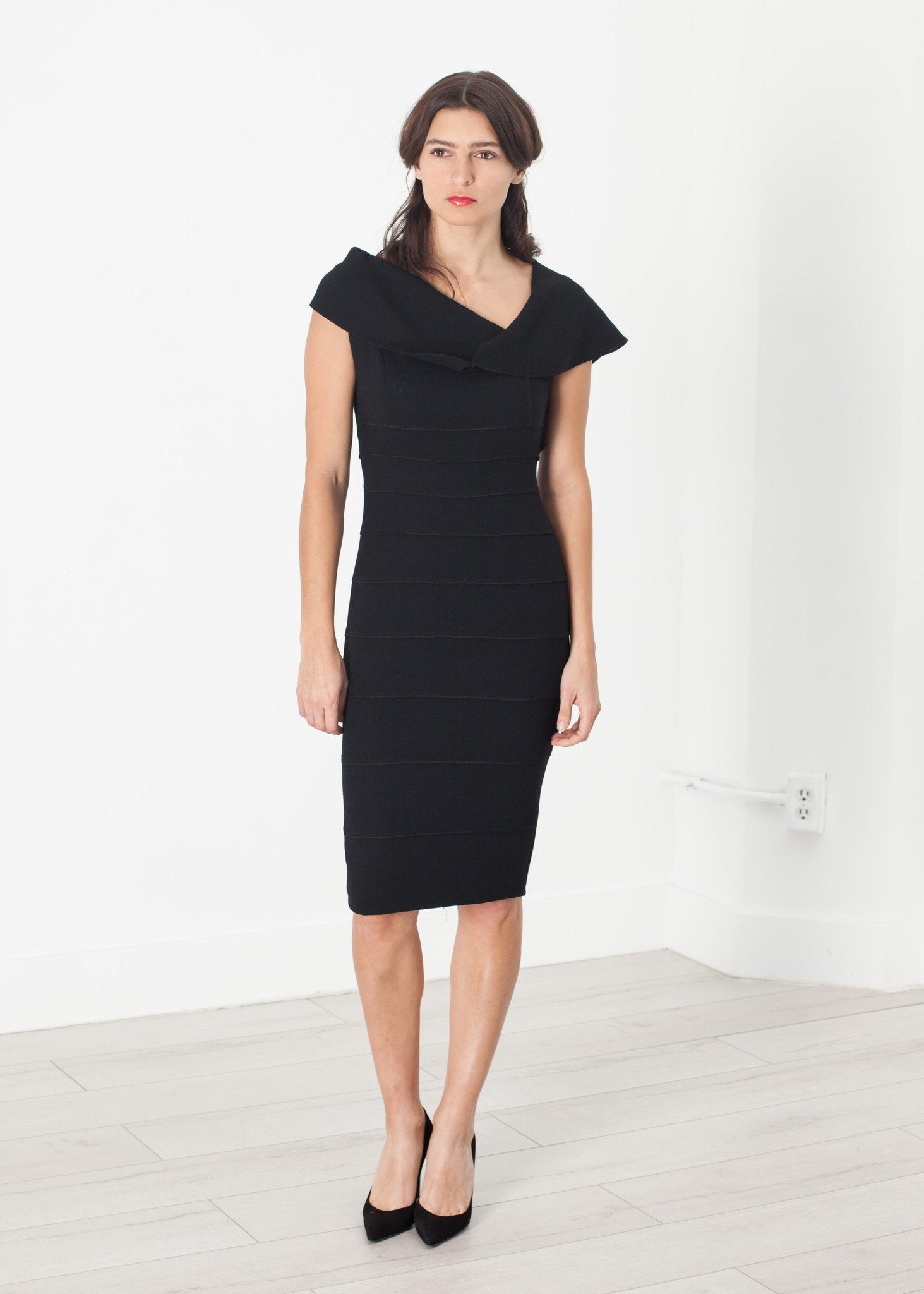 Asymmetric Dress in Black Amelia Toro