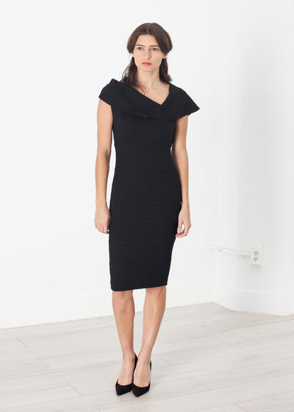 Asymmetric Dress in Black Amelia Toro
