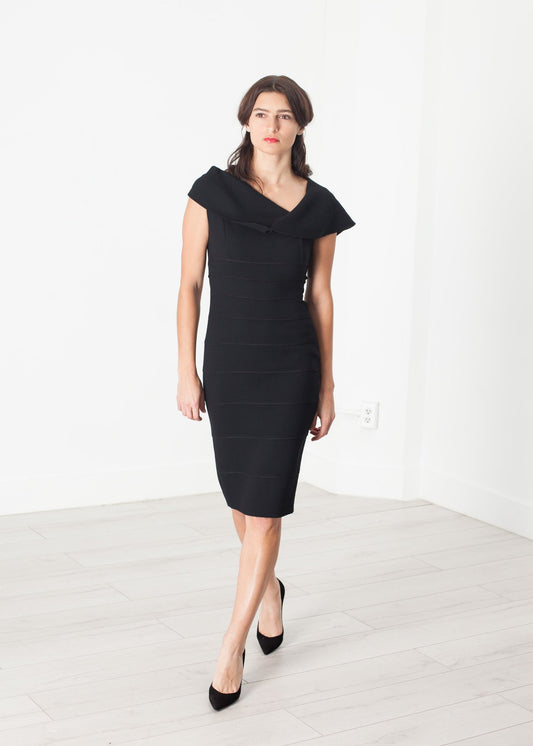 Asymmetric Dress in Black Amelia Toro