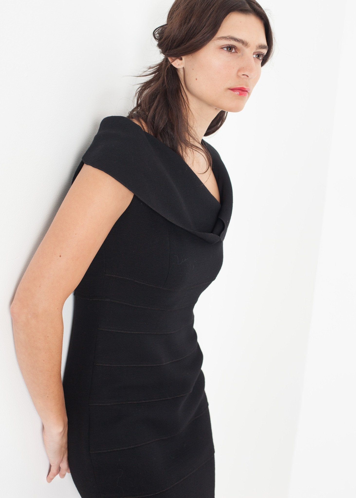 Asymmetric Dress in Black Amelia Toro