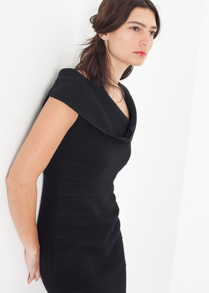 Asymmetric Dress in Black Amelia Toro
