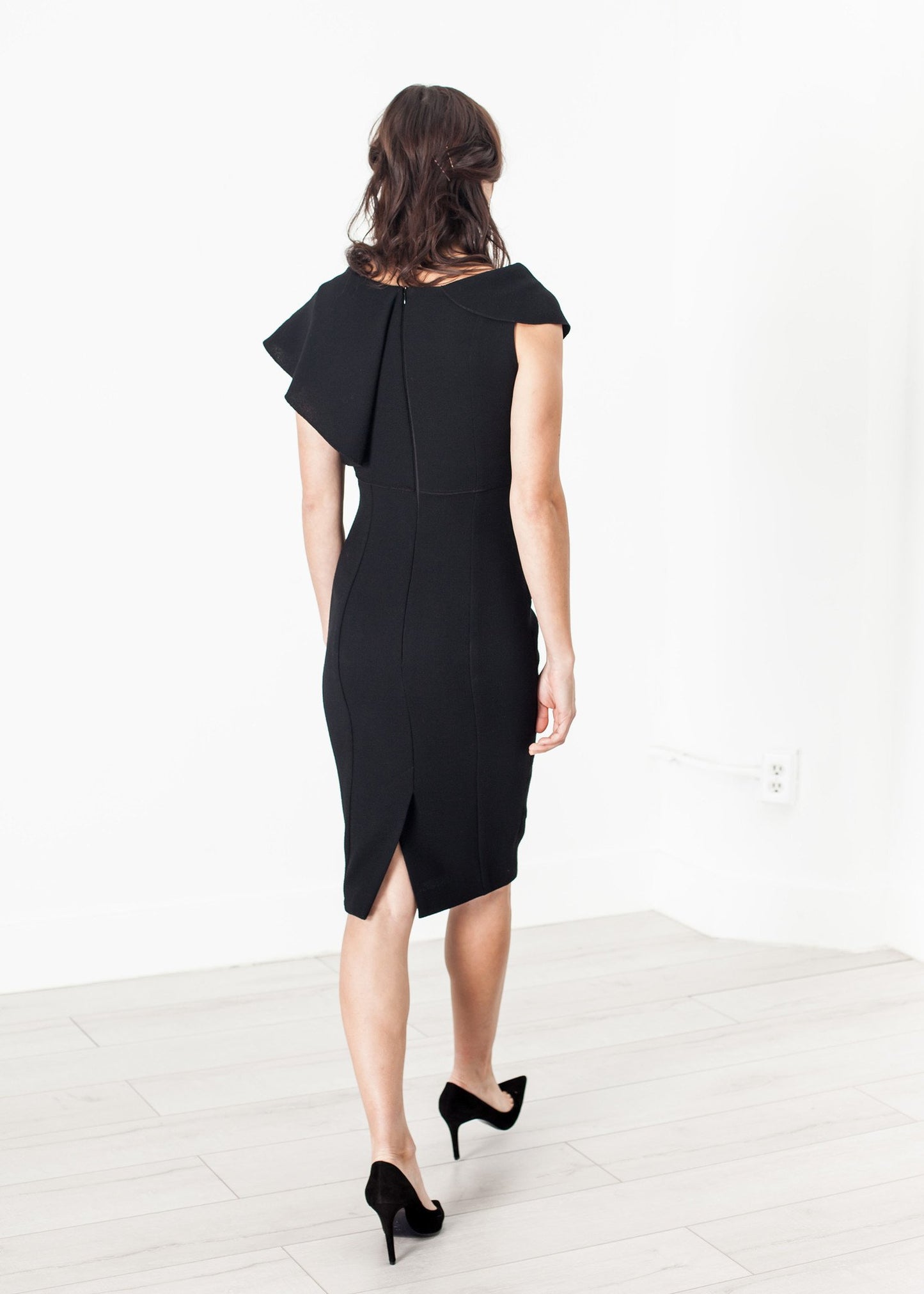 Asymmetric Dress in Black Amelia Toro