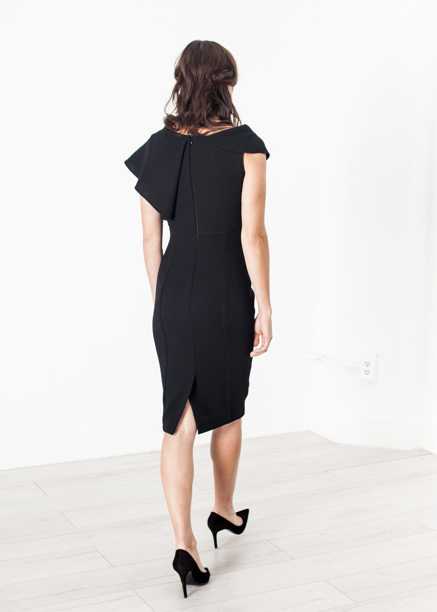 Asymmetric Dress in Black Amelia Toro