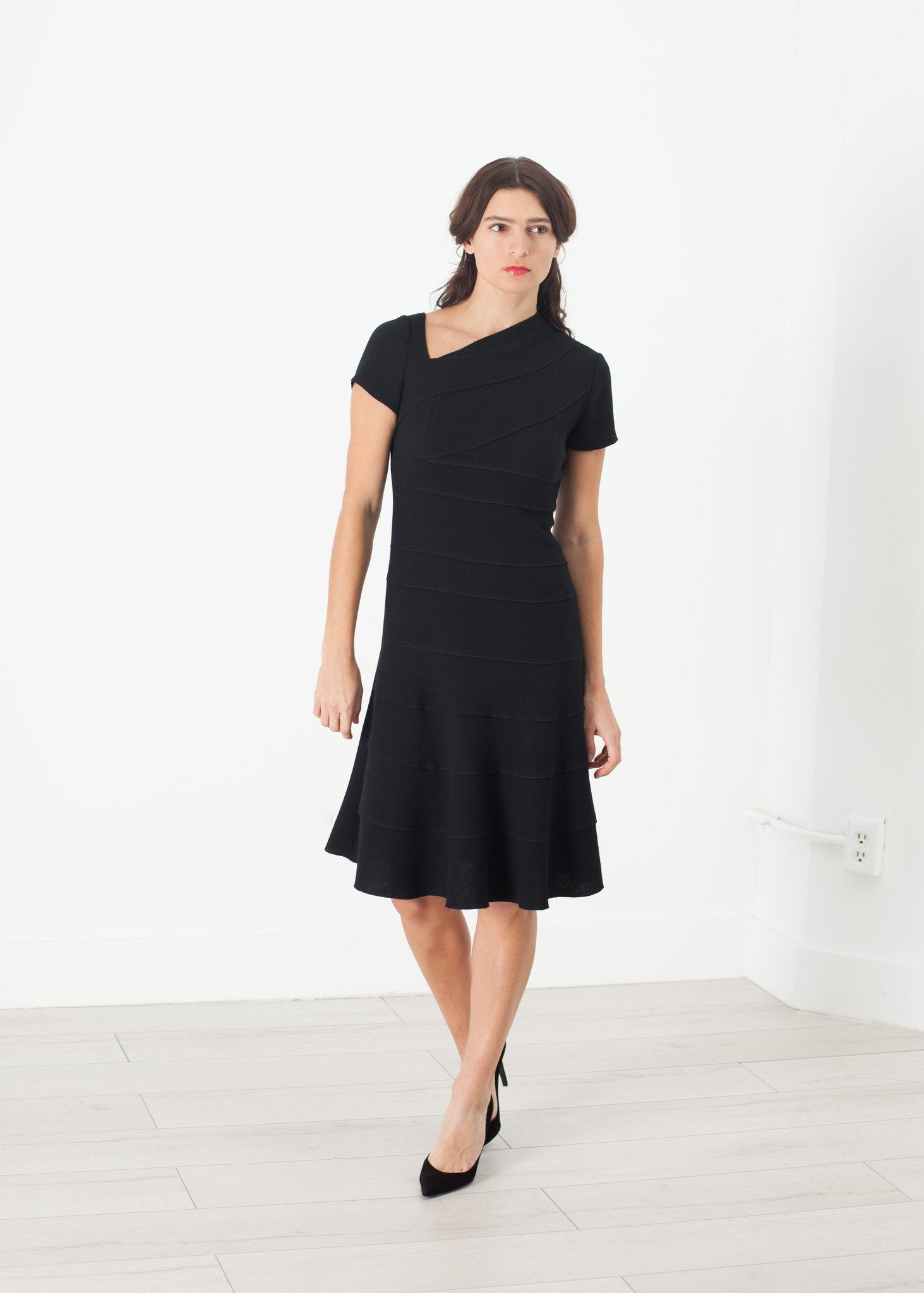 Lined Silhouette Dress in Black Amelia Toro