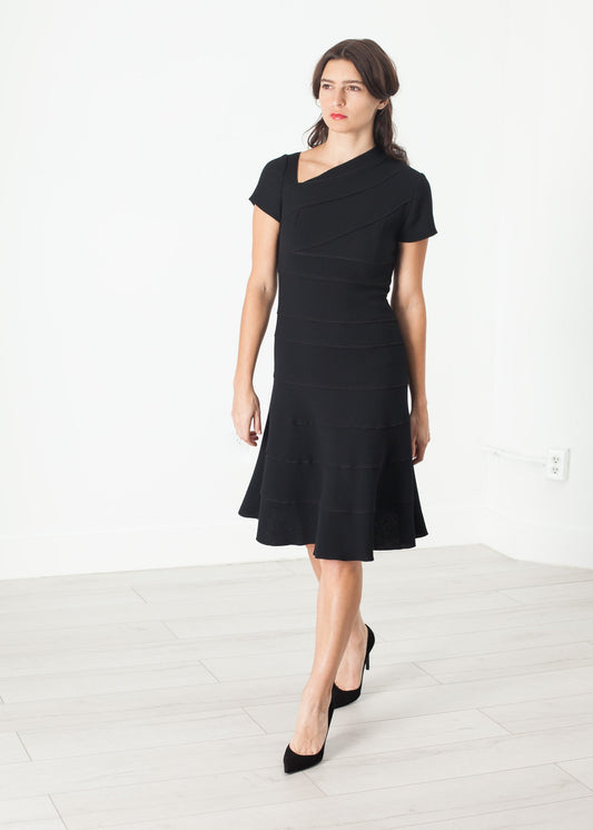 Lined Silhouette Dress in Black Amelia Toro