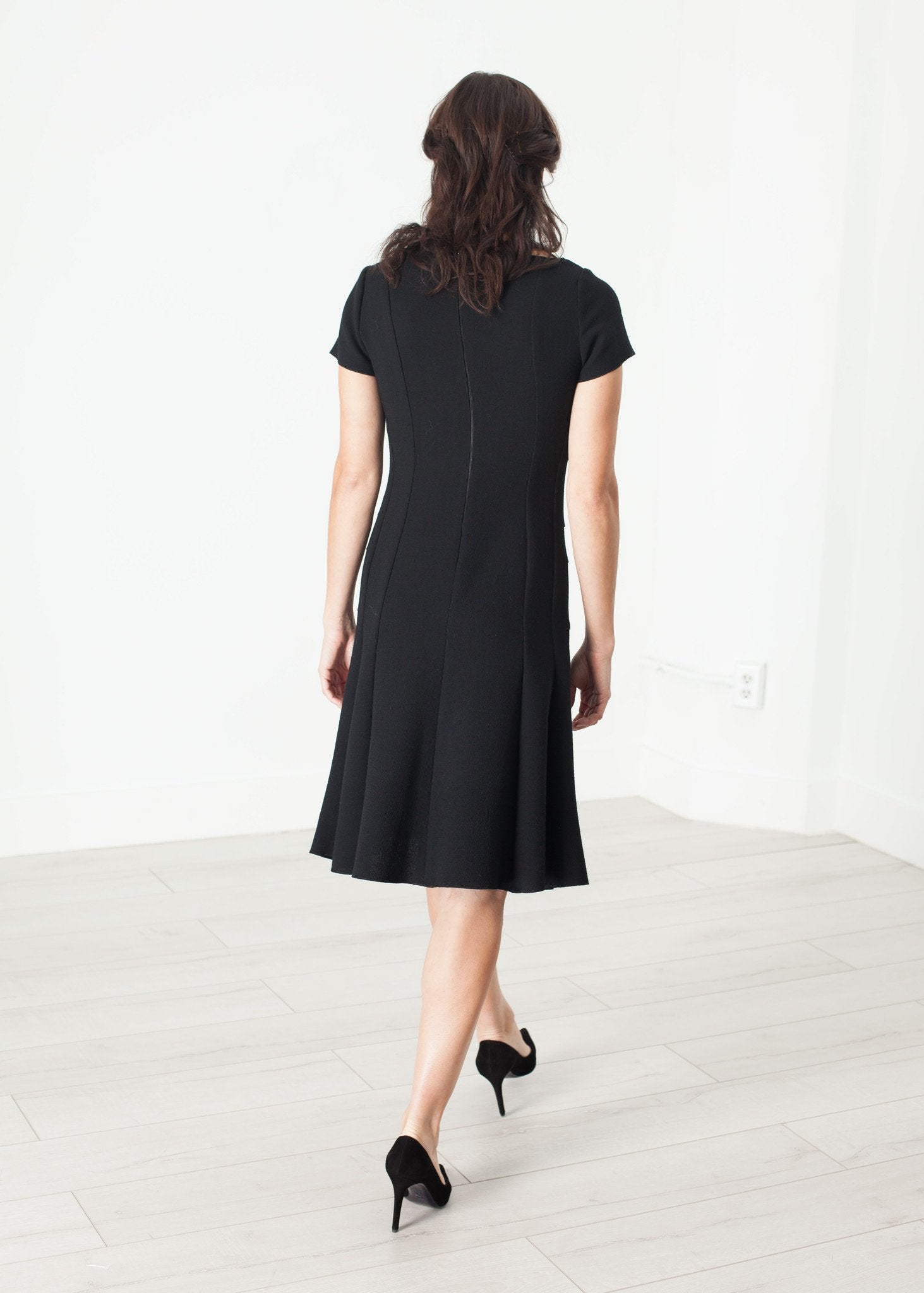Lined Silhouette Dress in Black Amelia Toro