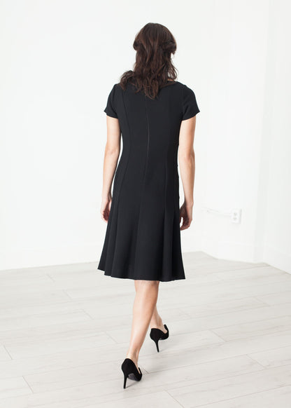 Lined Silhouette Dress in Black Amelia Toro