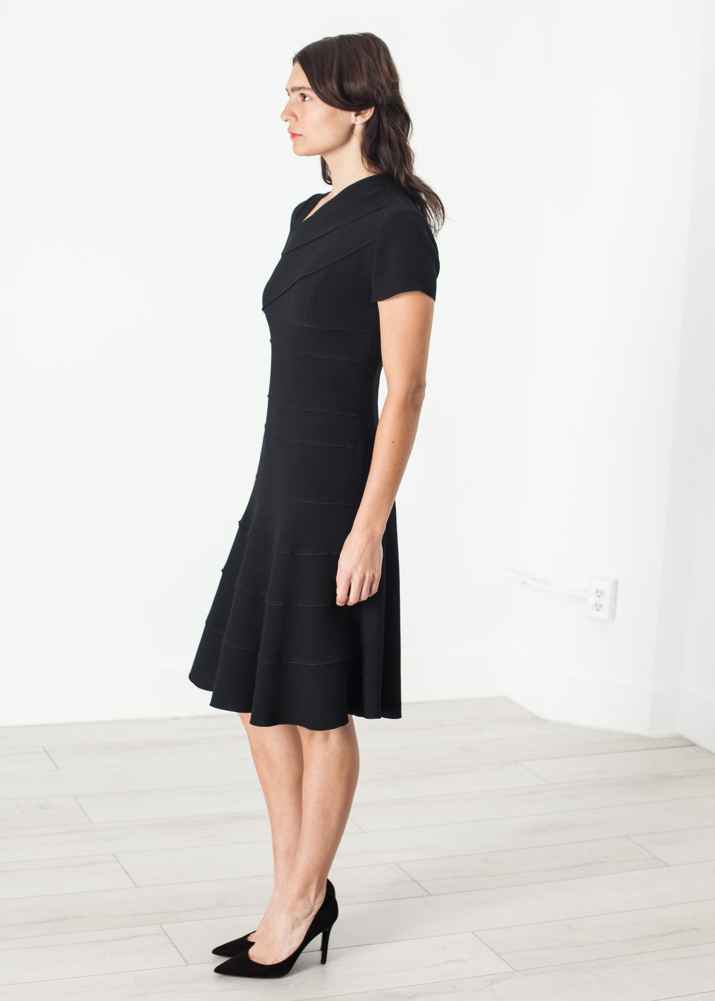 Lined Silhouette Dress in Black Amelia Toro
