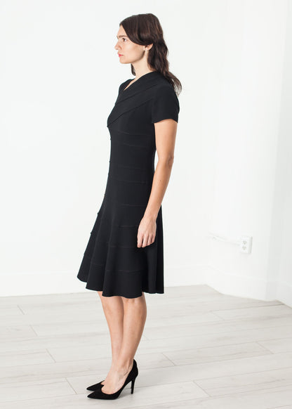 Lined Silhouette Dress in Black Amelia Toro