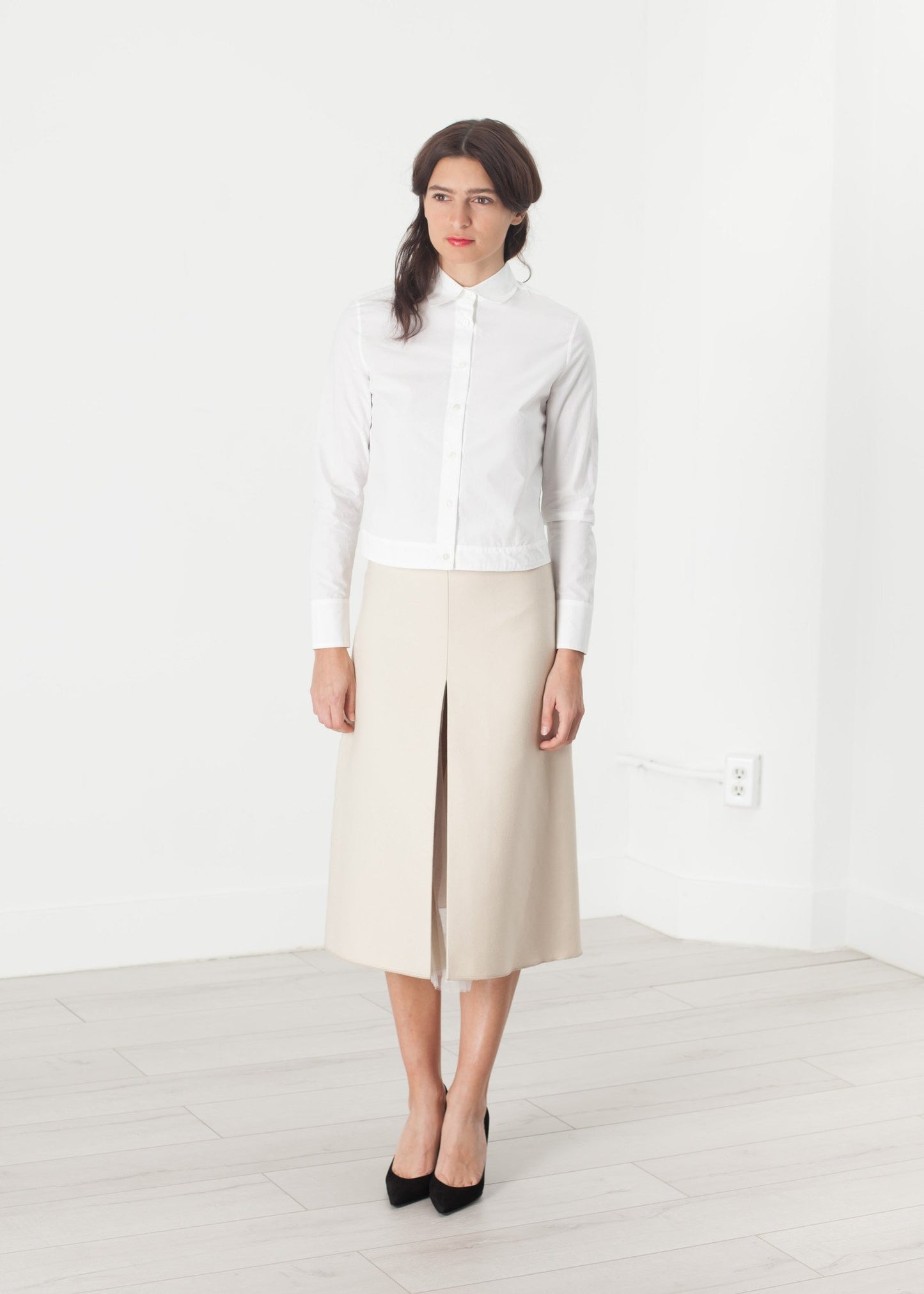 Tulle Pleat Skirt in Cream Ter et Bantine