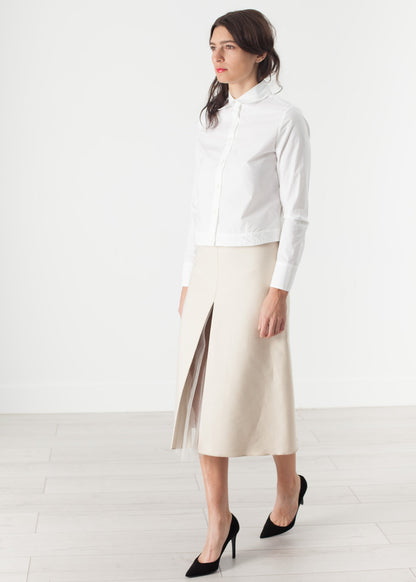 Tulle Pleat Skirt in Cream Ter et Bantine