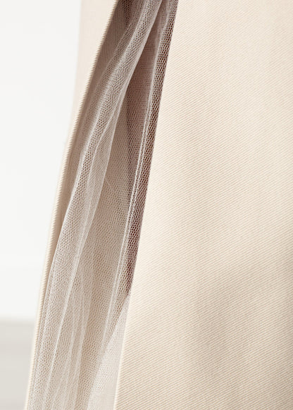 Tulle Pleat Skirt in Cream Ter et Bantine