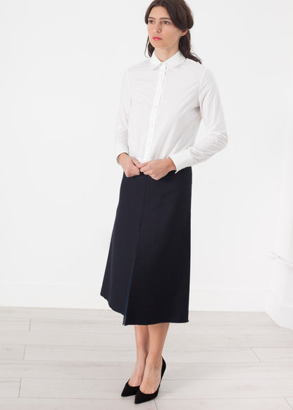 Tulle Pleat Skirt in Navy Ter et Bantine