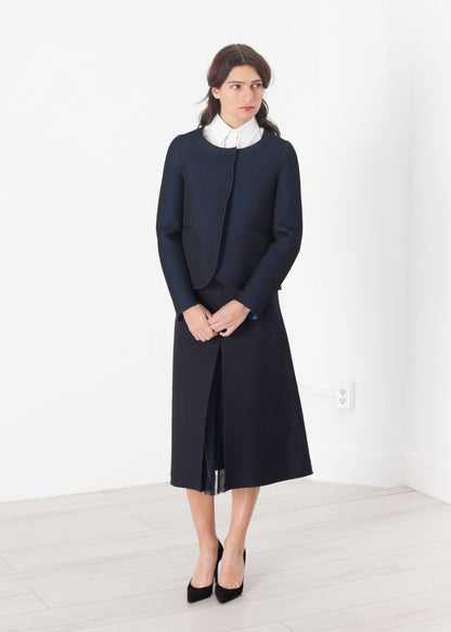 Weave Jacket in Black/Blue Hache