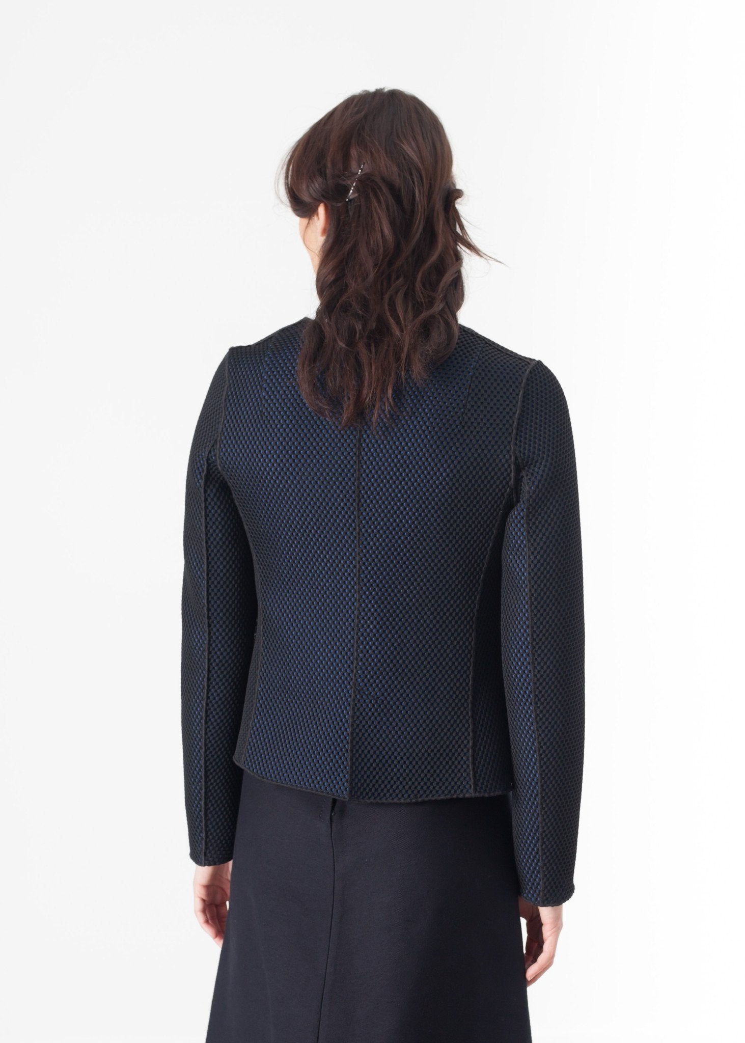 Weave Jacket in Black/Blue Hache