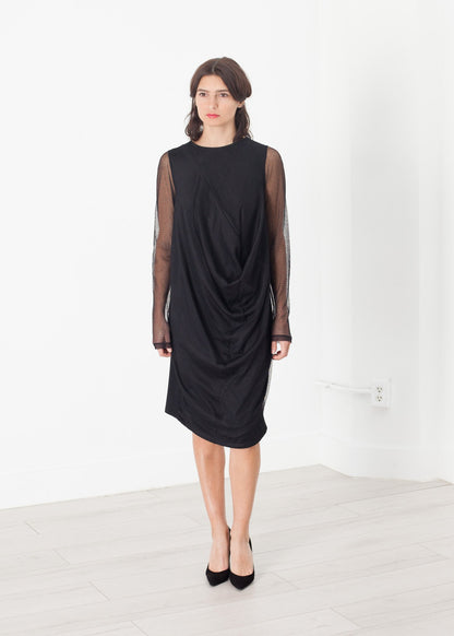 Net Dress in Black Maria Calderara