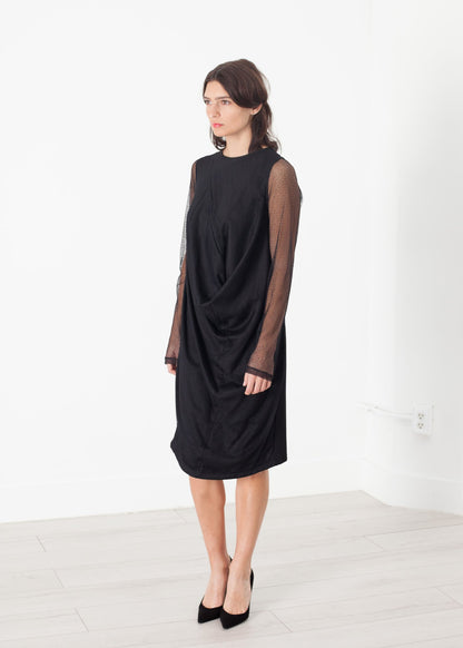 Net Dress in Black Maria Calderara