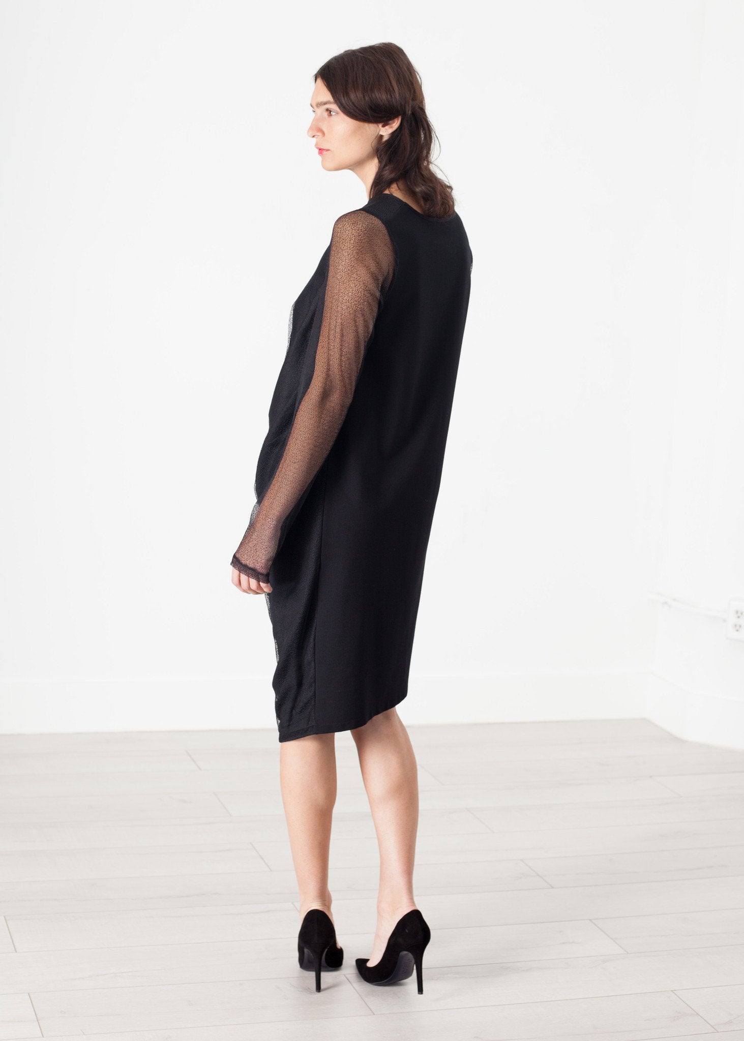 Net Dress in Black Maria Calderara