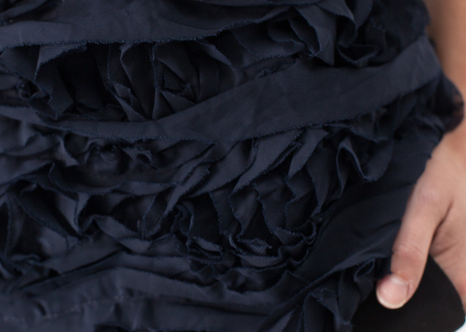 Ruffled Tank Top in Navy Harvey Faircloth