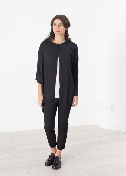 Unbalanced Cardigan in Black Maria Calderara