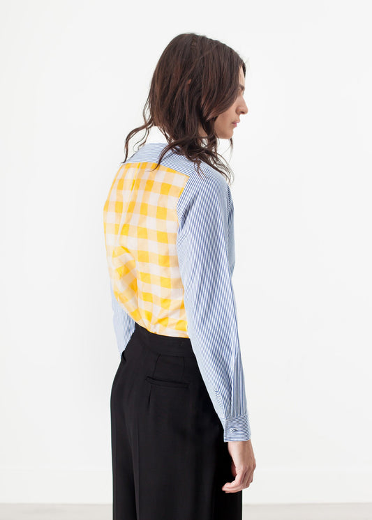 Longsleeve Blouse in Blue Stripe Harvey Faircloth