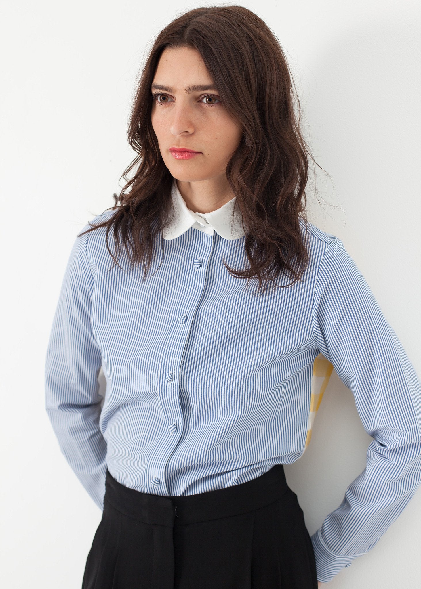 Longsleeve Blouse in Blue Stripe Harvey Faircloth