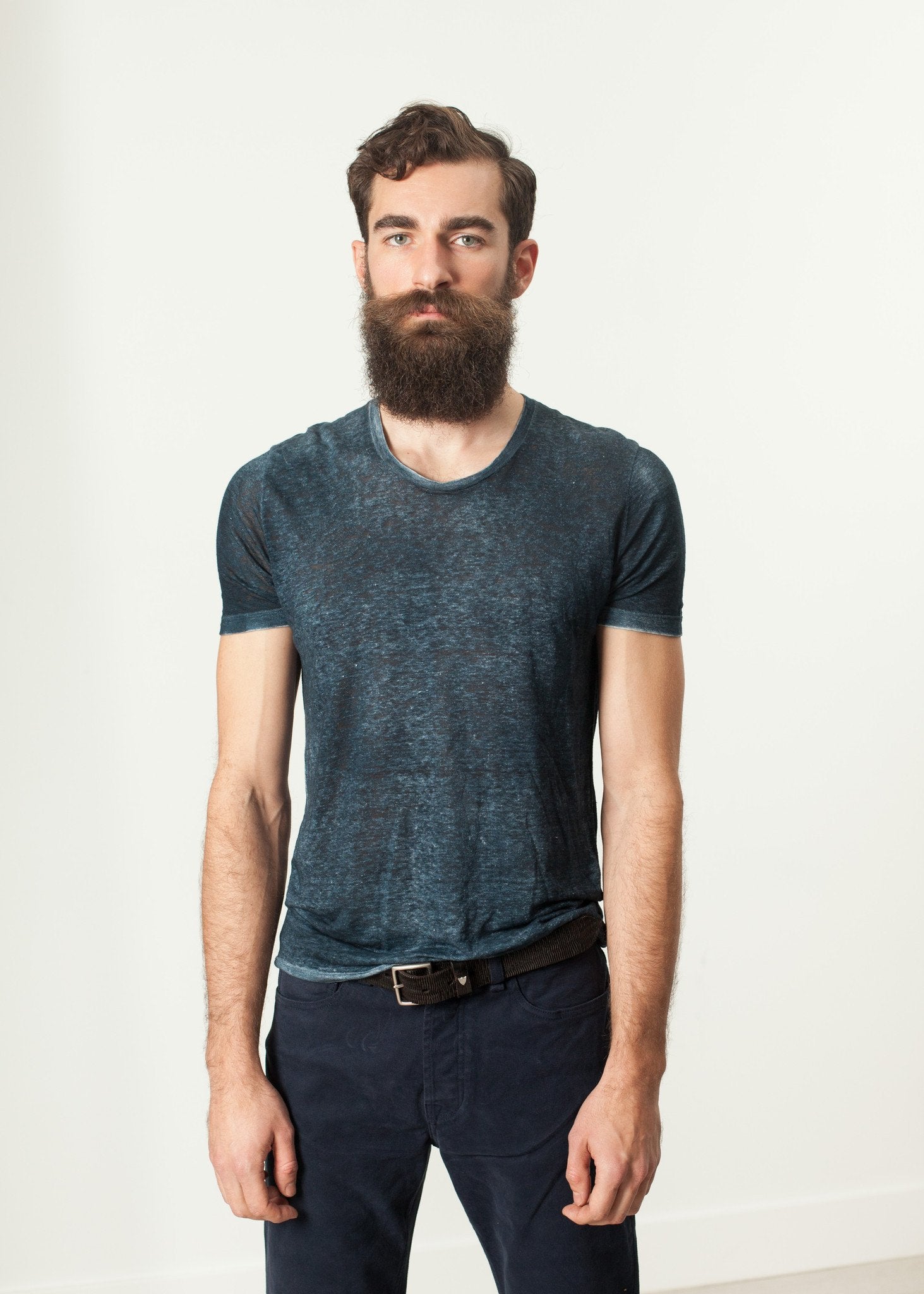 Melange T-Shirt in Navy/Black Avant Toi