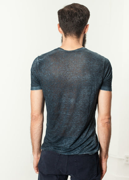 Melange T-Shirt in Navy/Black Avant Toi