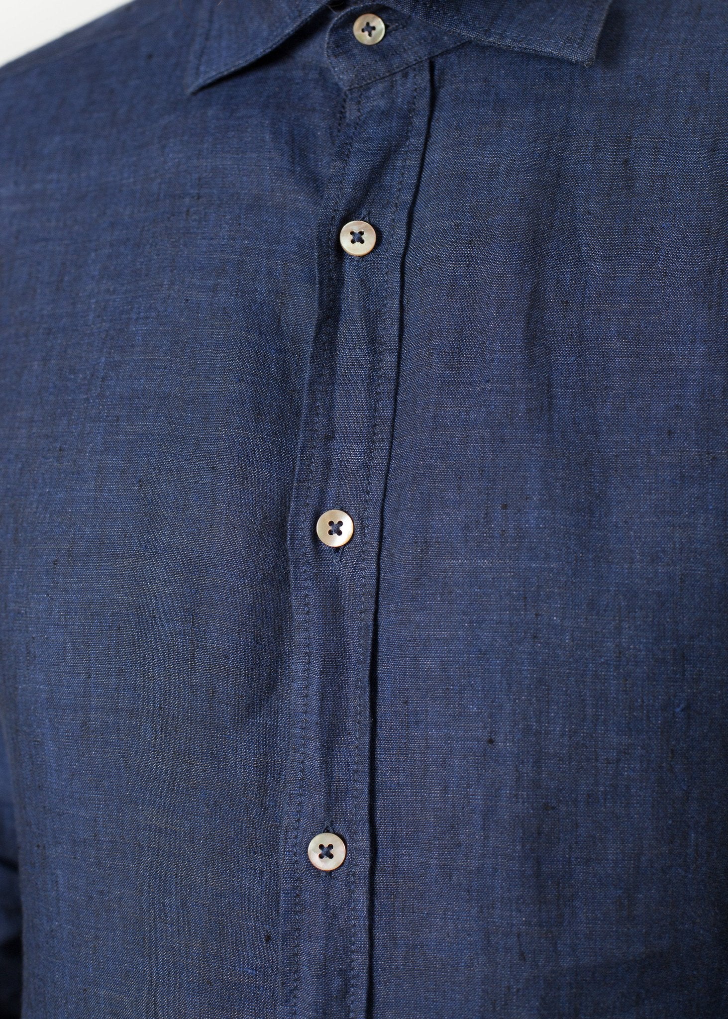 Button Up Shirt in Navy Drumohr