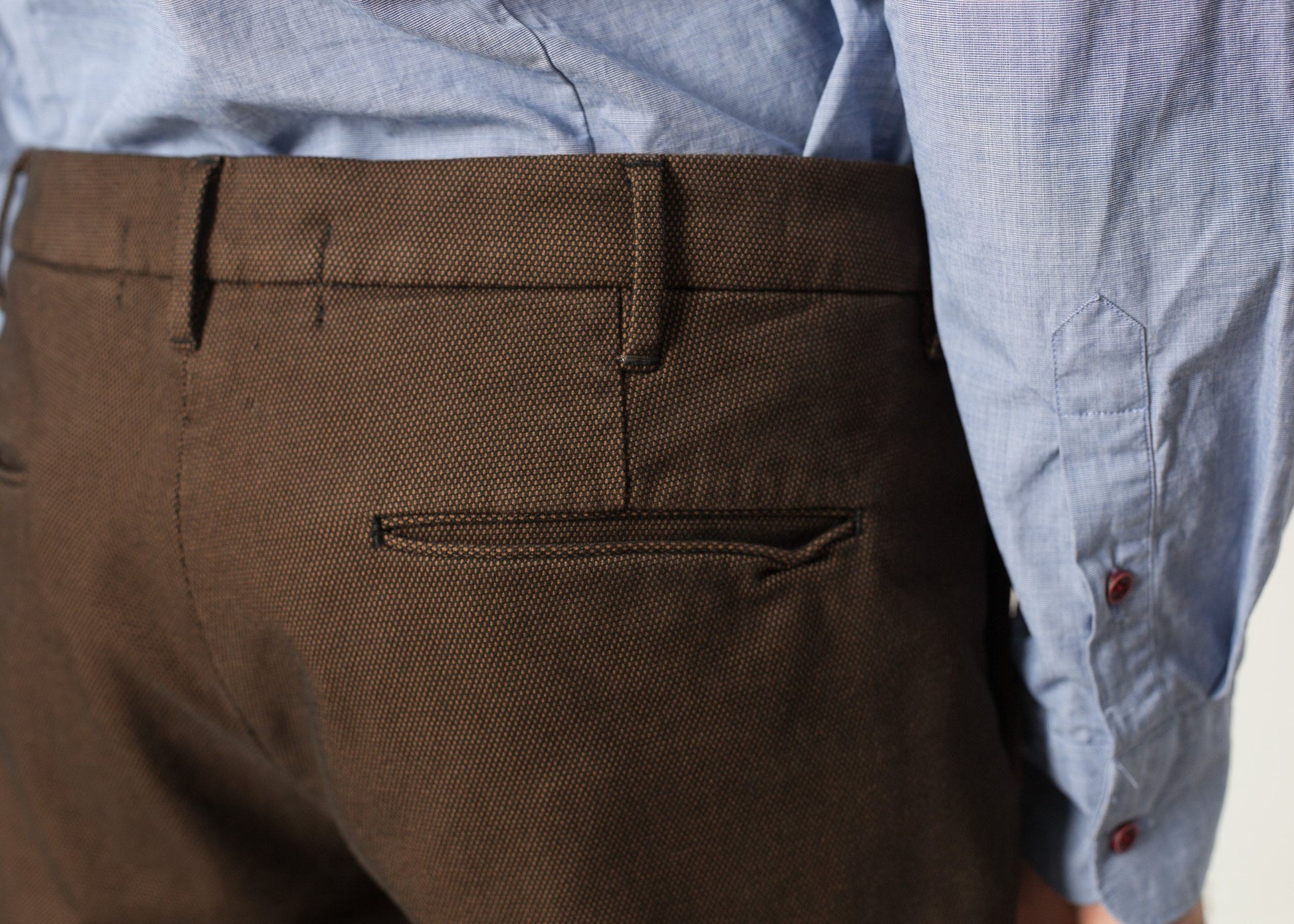 Diamond Weave Trouser in Hazel Pence