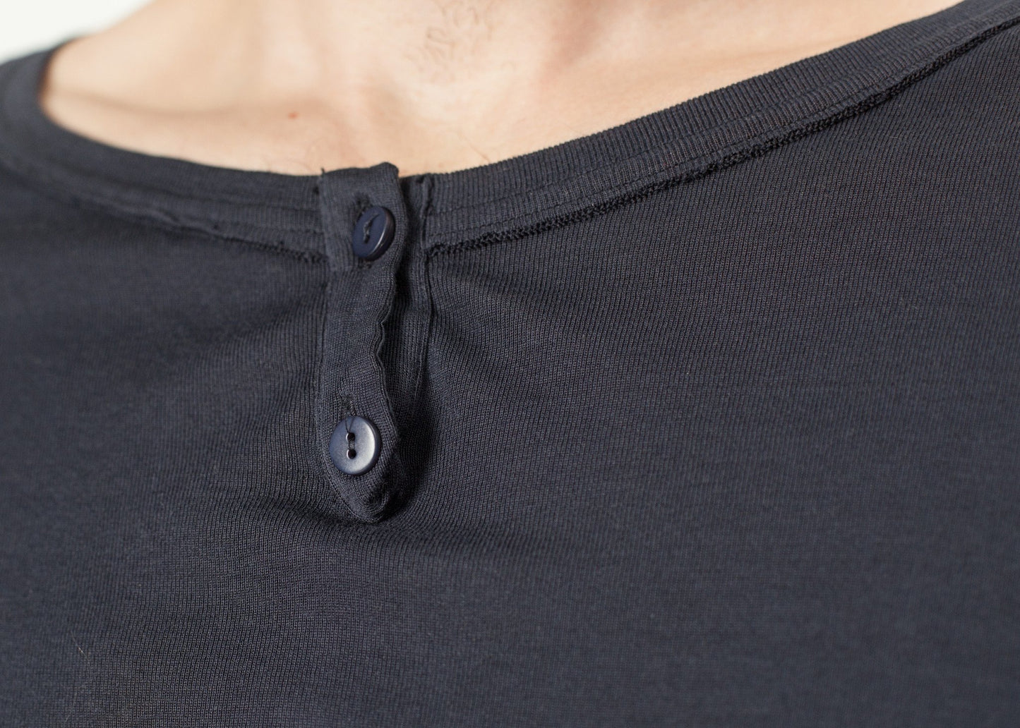 Cotton Henley in Blue Grey Kristensen du Nord