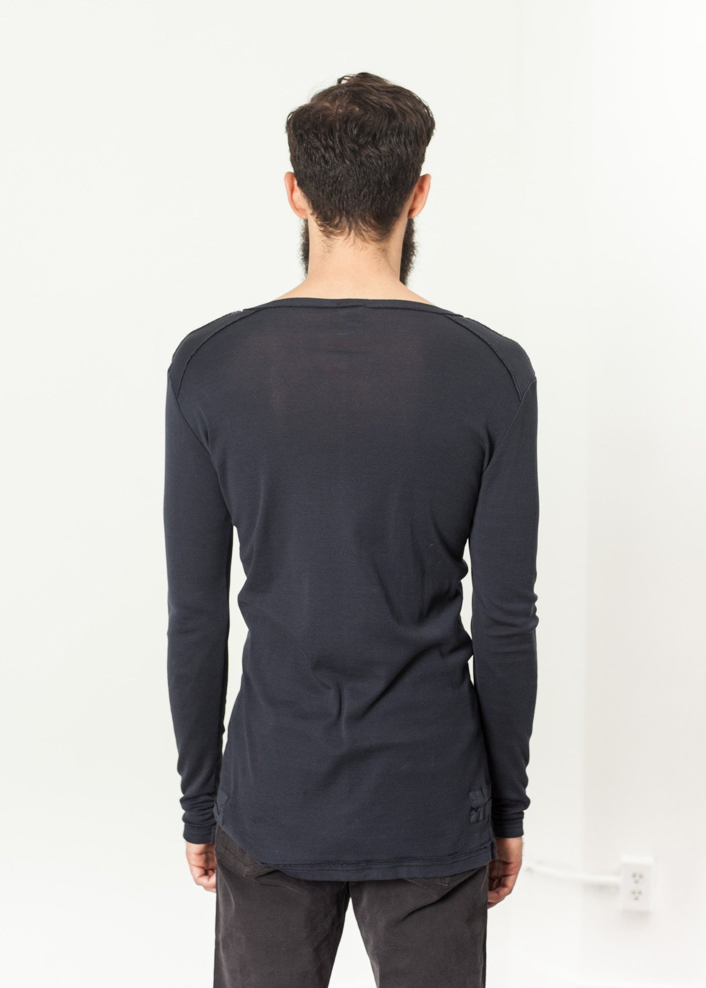 Cotton Henley in Blue Grey Kristensen du Nord