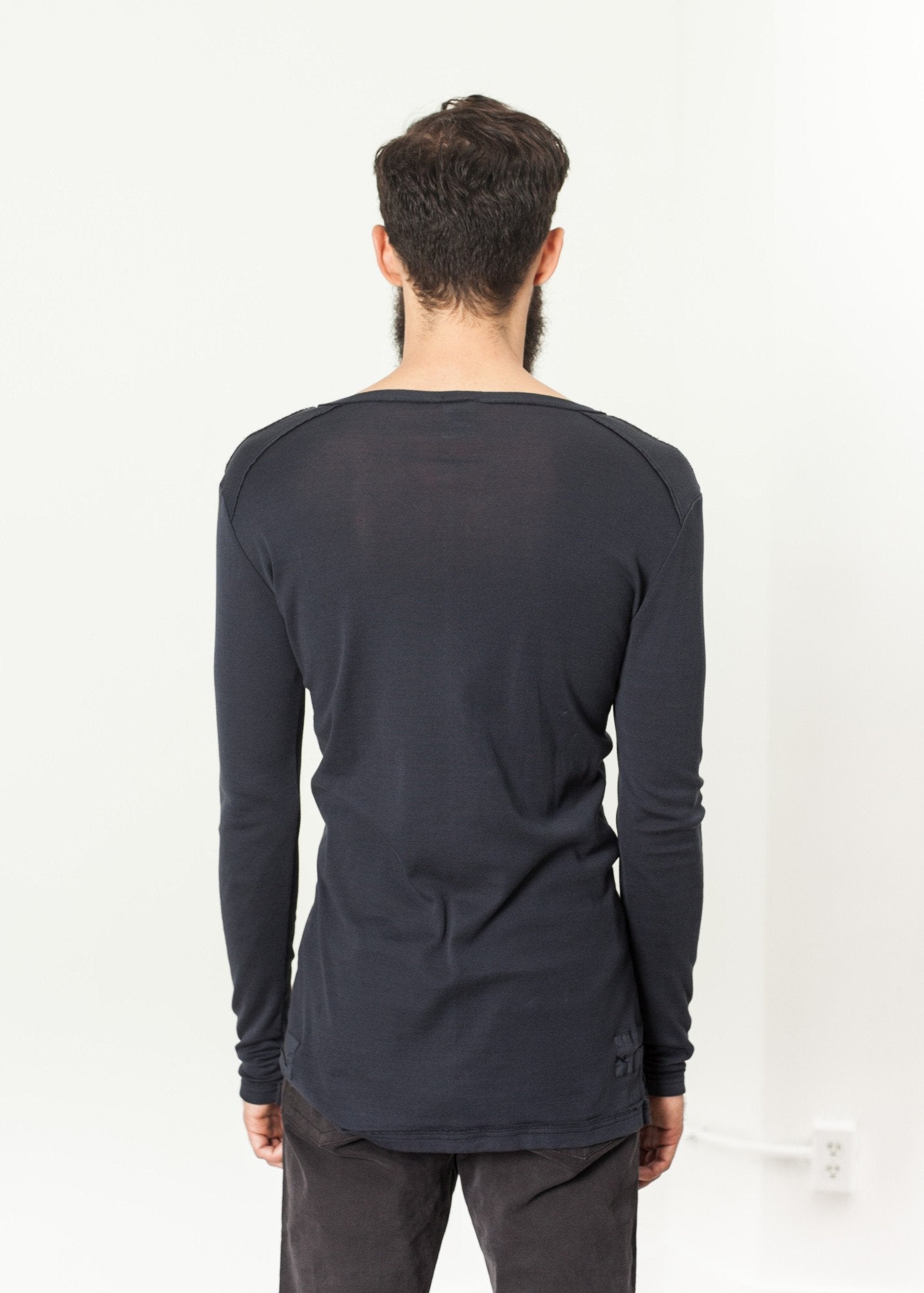 Cotton Henley in Blue Grey Kristensen du Nord