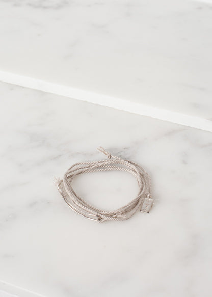 Bracelet 85 in Grey Silk/Silver 1-100