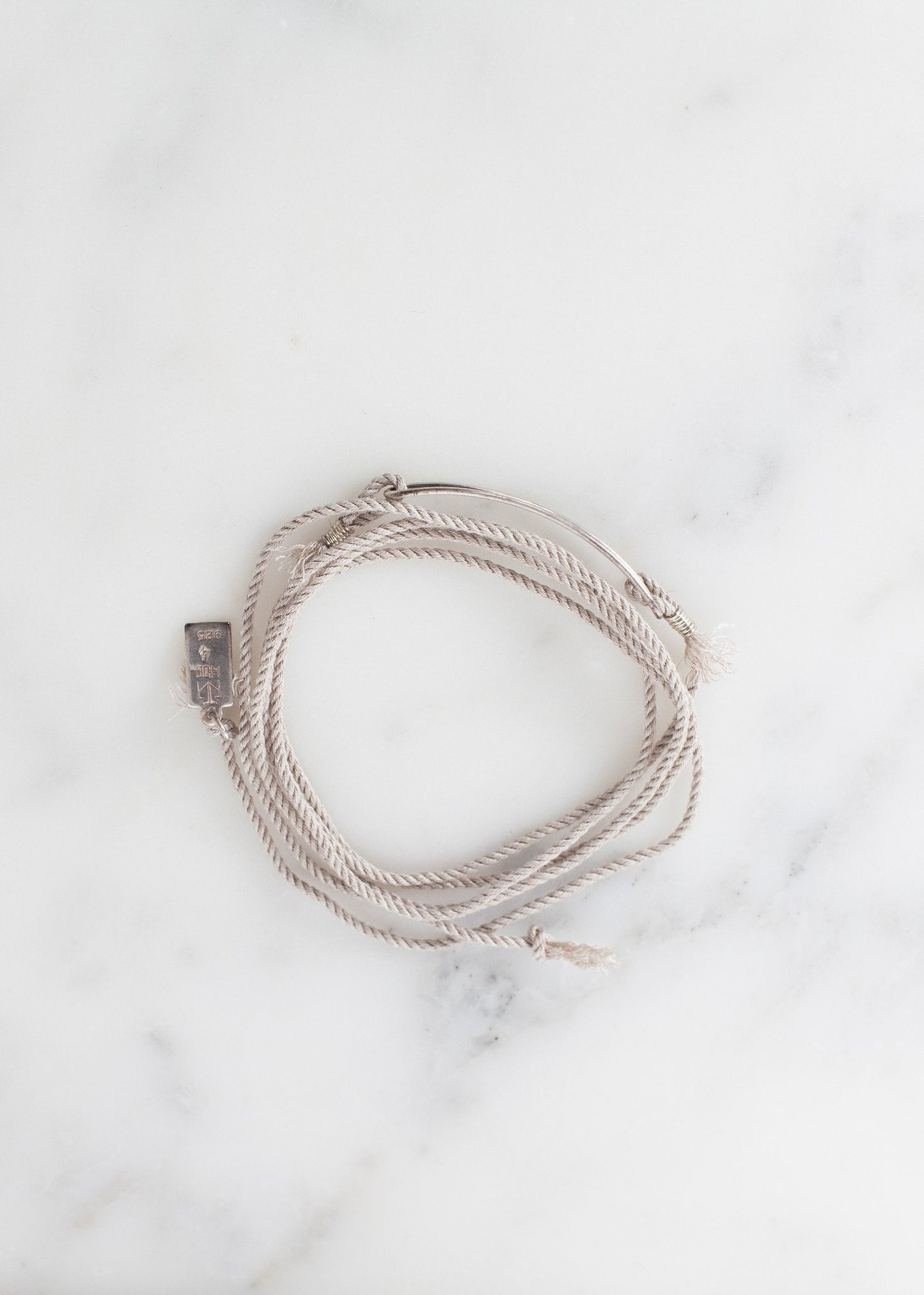Bracelet 85 in Grey Silk/Silver 1-100