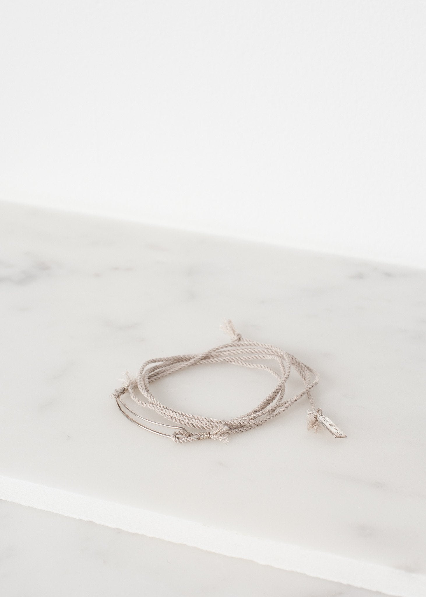 Bracelet 85 in Grey Silk/Silver 1-100