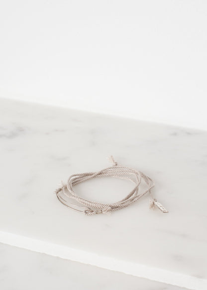 Bracelet 85 in Grey Silk/Silver 1-100