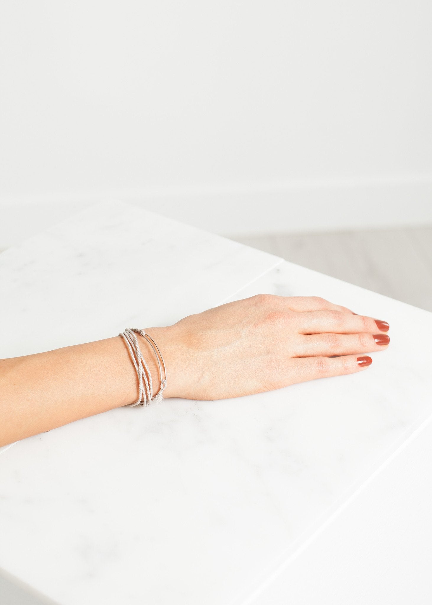 Bracelet 85 in Grey Silk/Silver 1-100