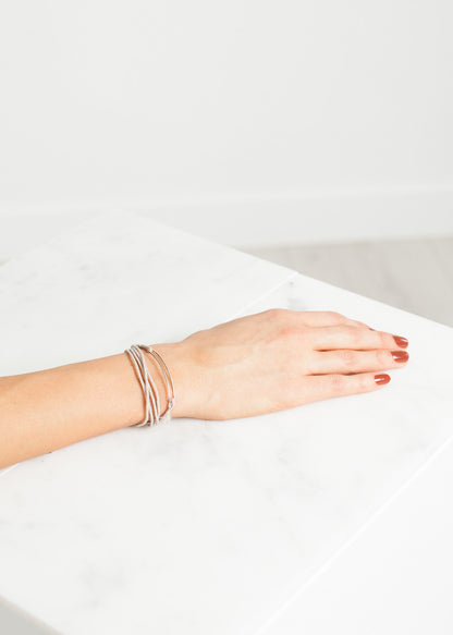 Bracelet 85 in Grey Silk/Silver 1-100