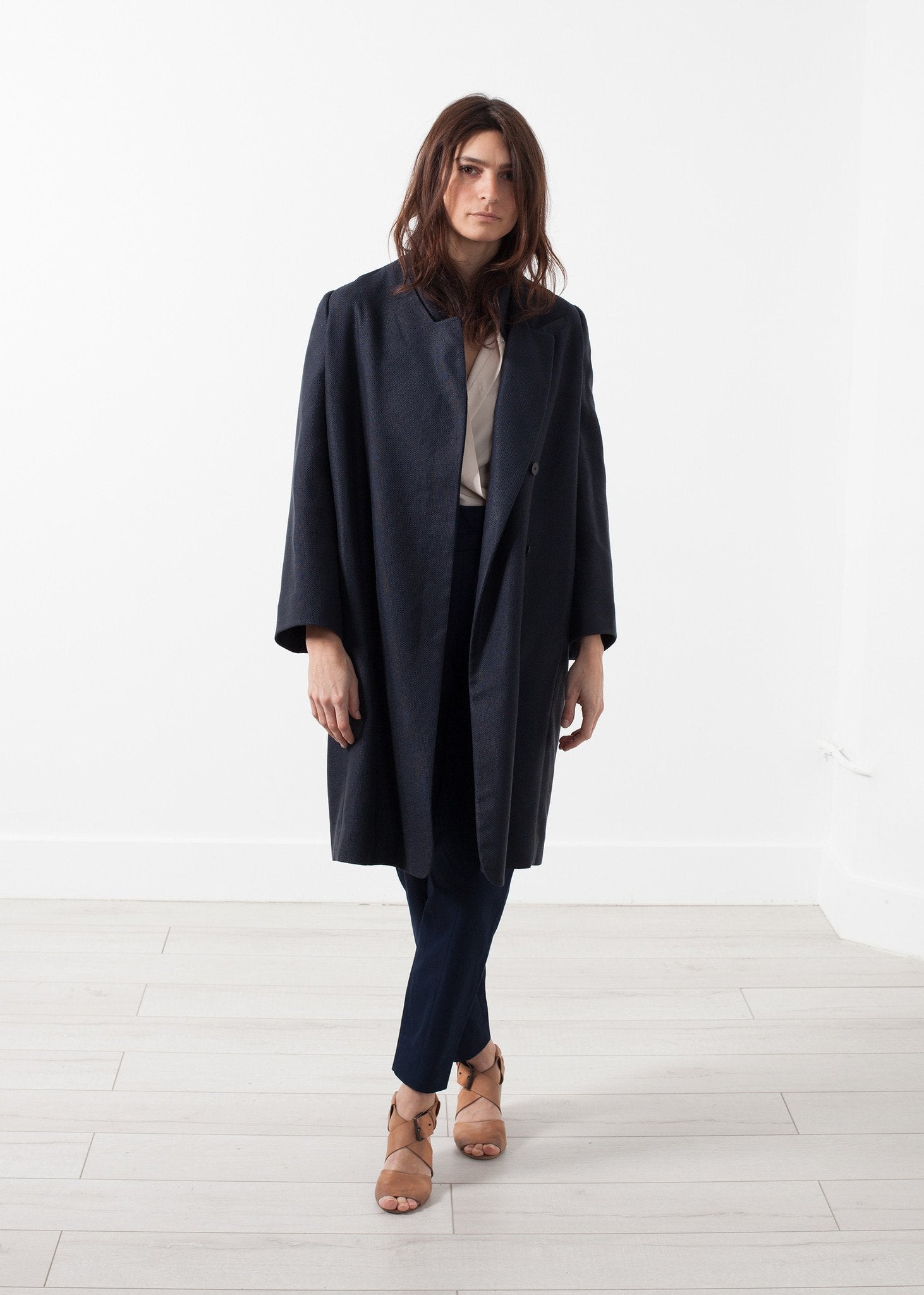 Woven Pleat Back Coat Gianfranco Scotti
