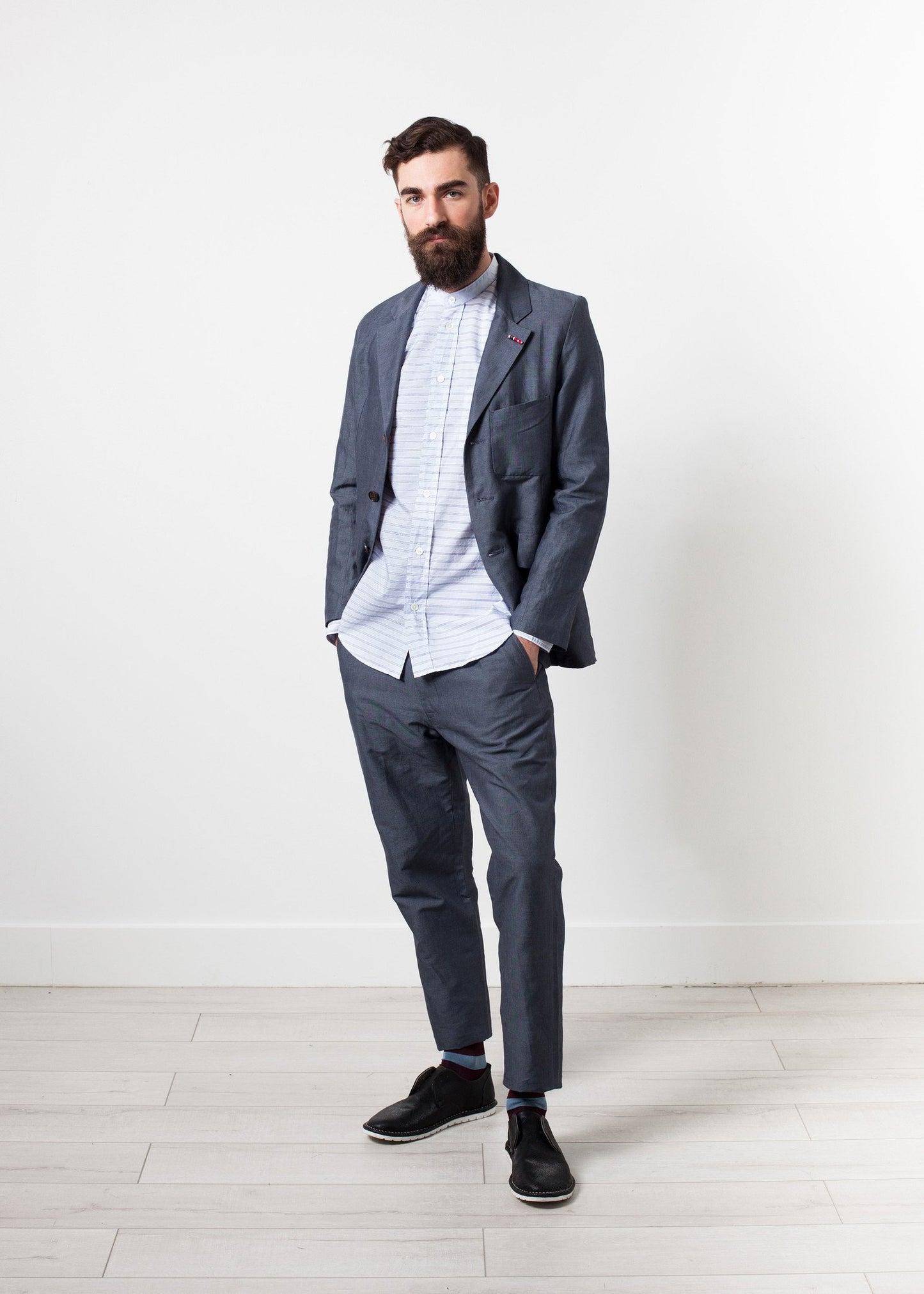 Mandarin Collar Formal Shirt Nigel Cabourn